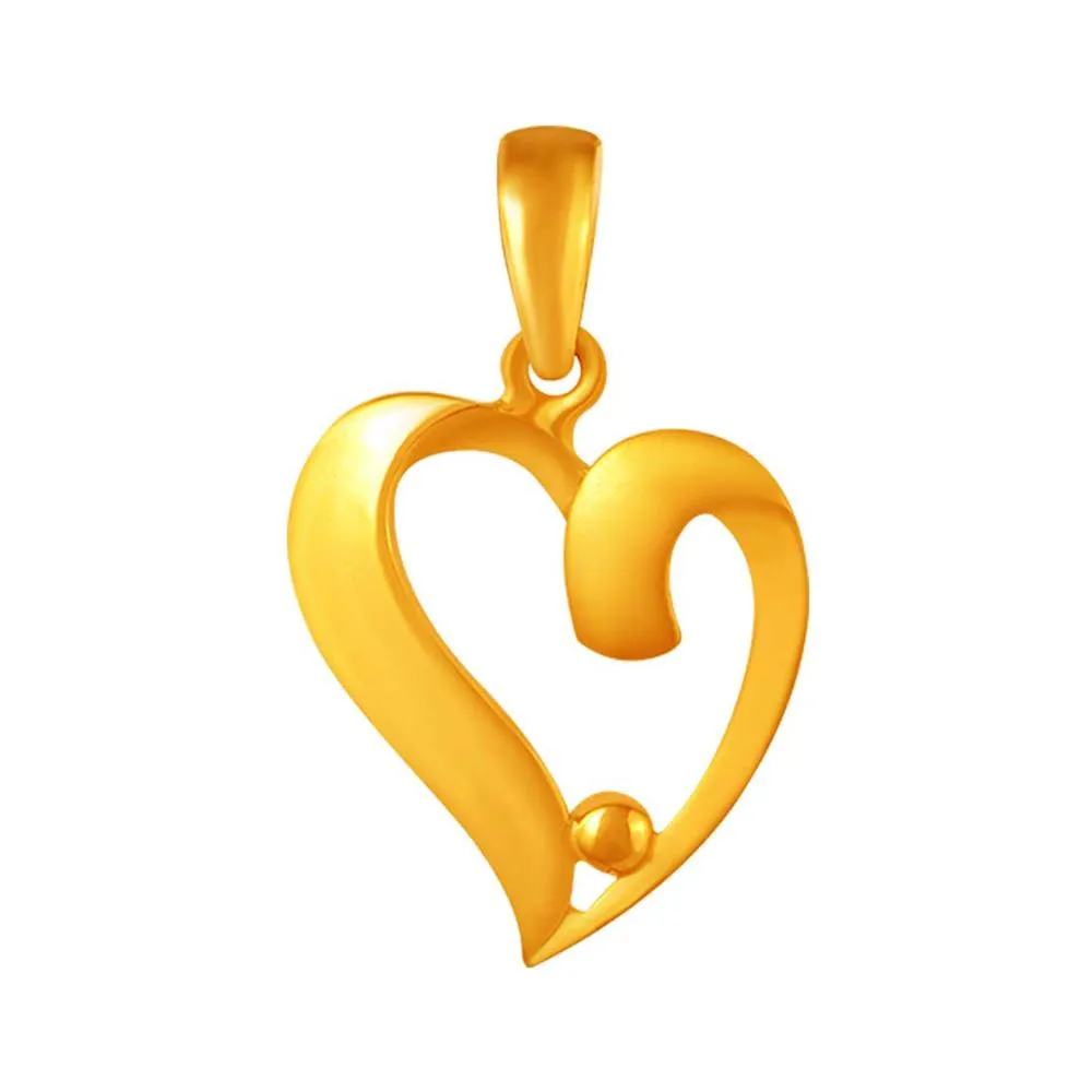 14k Simple Heart Pendant With Gold Point