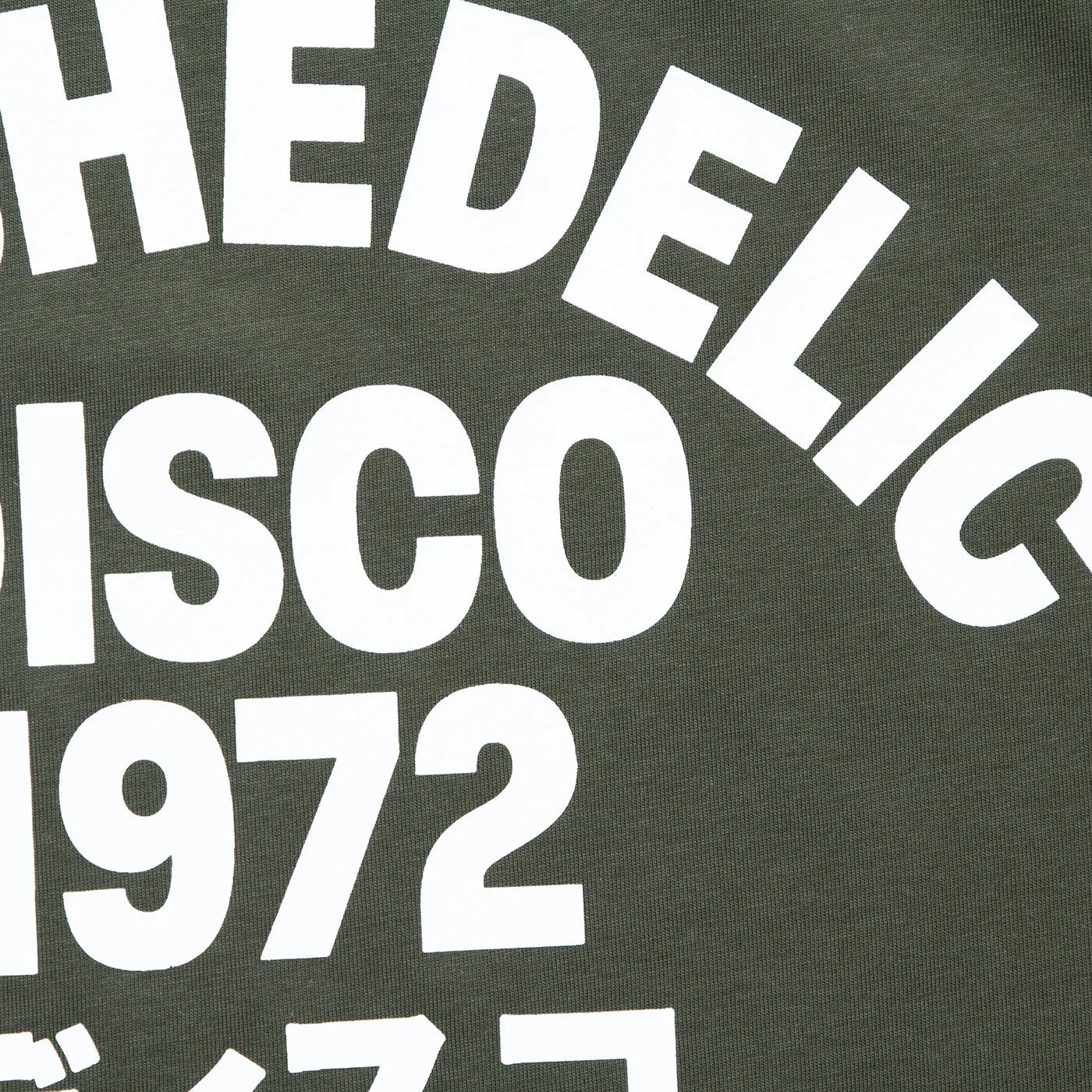 1972 Psychedelic Disco Front Print - Tshirt - Khaki