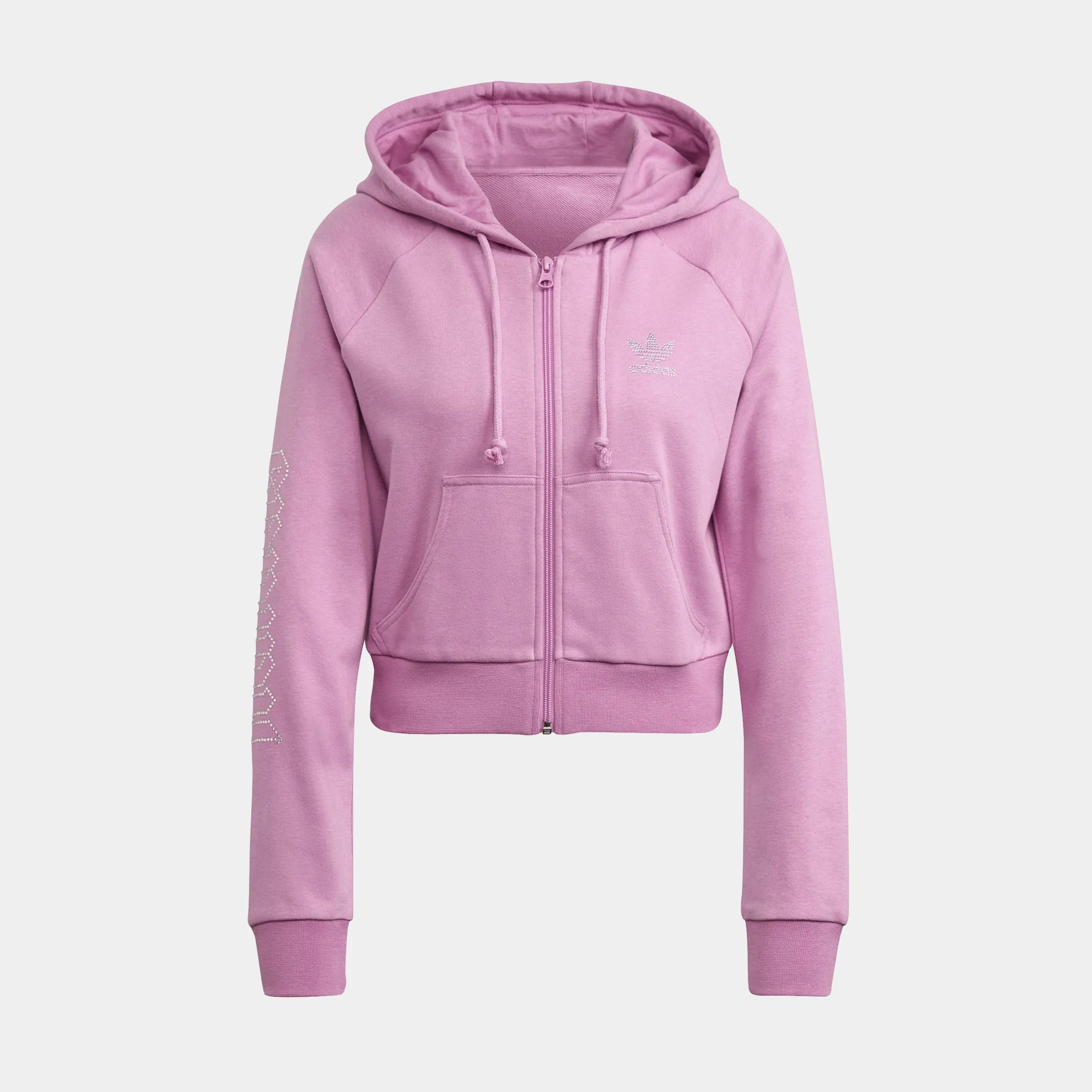 2000 Luxe Cropped Track Top Womens Jacket (Pink)