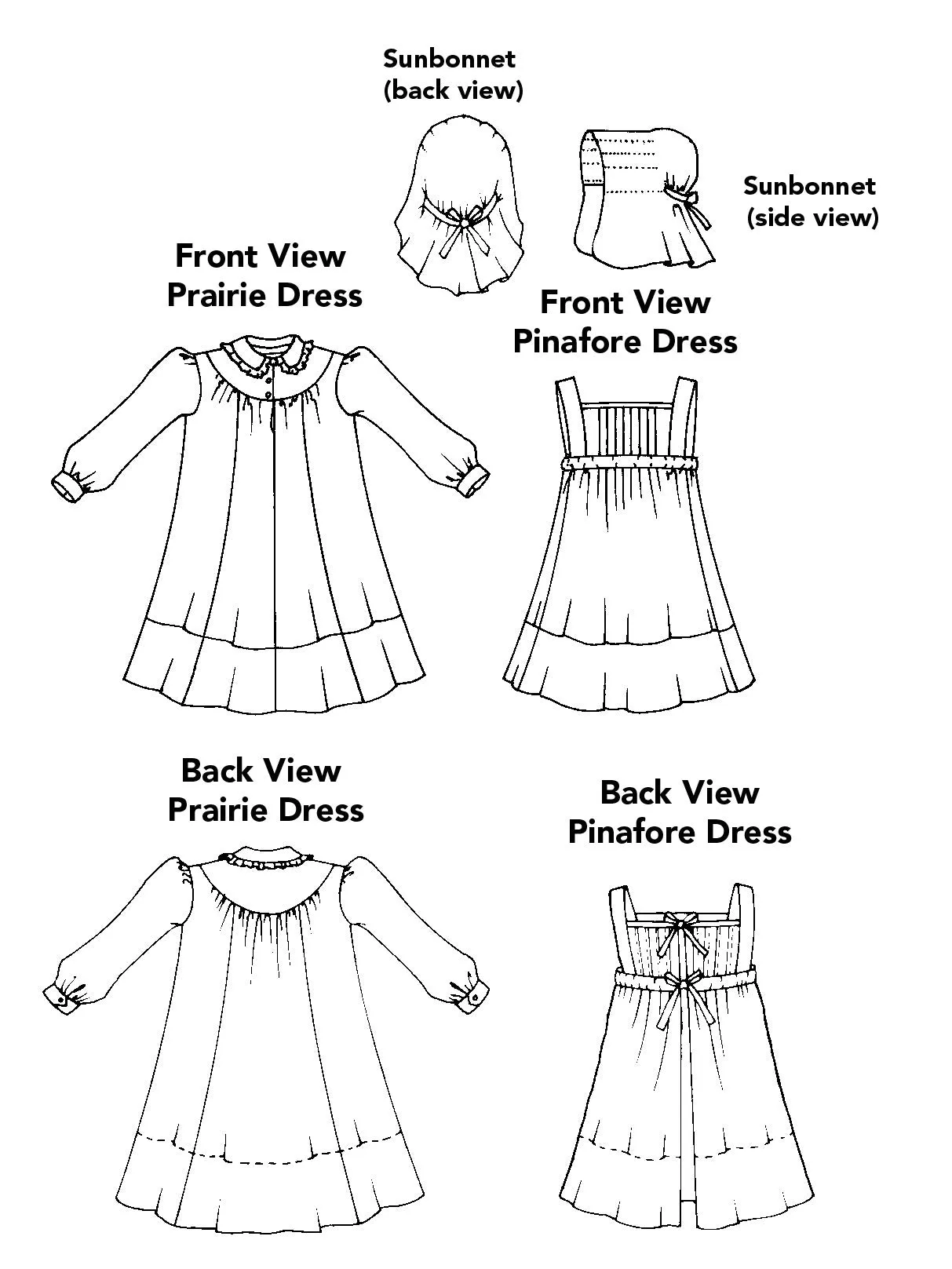 213 Child's Prairie Dress & Pinafore