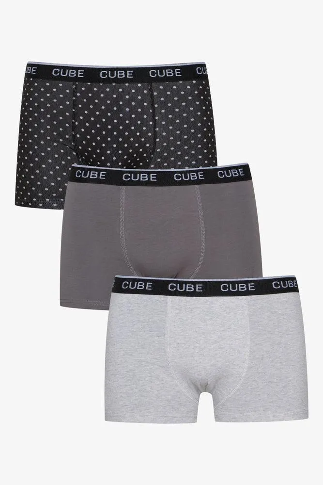 3 Pack Dot Boxers Black