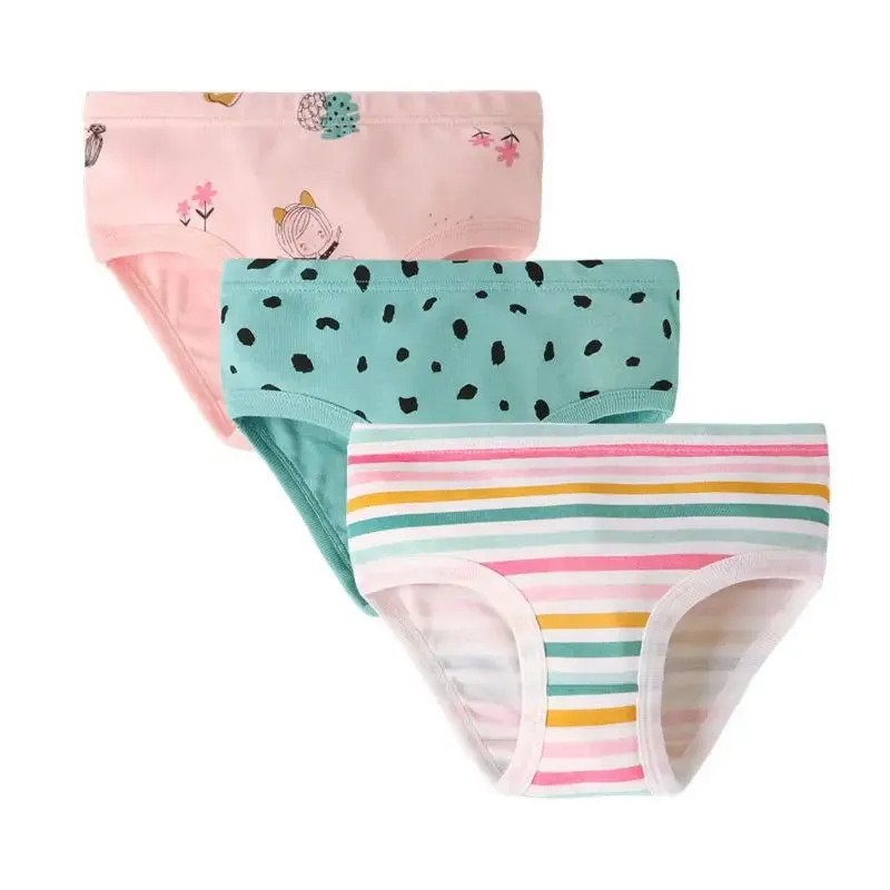 3Pcs/lot Kids Panties Girls Cotton Soft Printed Briefs Toddler Child Soft Comfortable Breathable Underpants Children Underwear