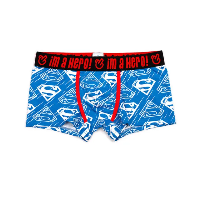 4colors Men Underwear Boxers Sexy underpant Cotton Male Panties Shorts Cartoon Printing Superman Batman