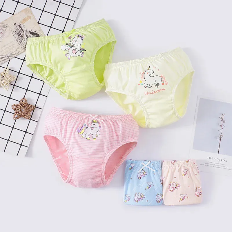 5Pcs/Set Assorted Styles Cute Cartoon Girls Underwear Panties Cotton Panty Girl Children Soft Underpants Breathable Girls Briefs