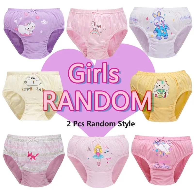 5Pcs/Set Assorted Styles Cute Cartoon Girls Underwear Panties Cotton Panty Girl Children Soft Underpants Breathable Girls Briefs