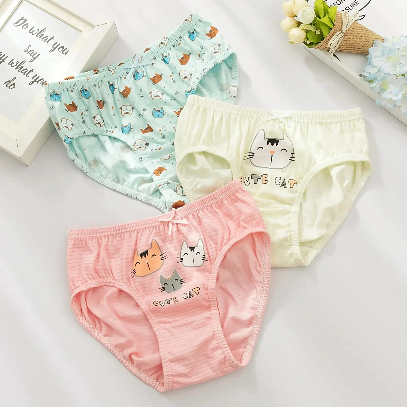 5Pcs/Set Children Underwear For Girls Cotton Soft Baby Girl Briefs Cute Cartoon Kids Triangle Underpants Exquisite Box Packaging