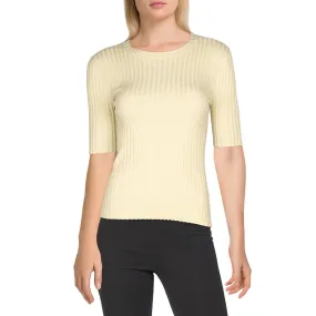 7 For All Mankind Womens Ribbed Crewneck Pullover Top