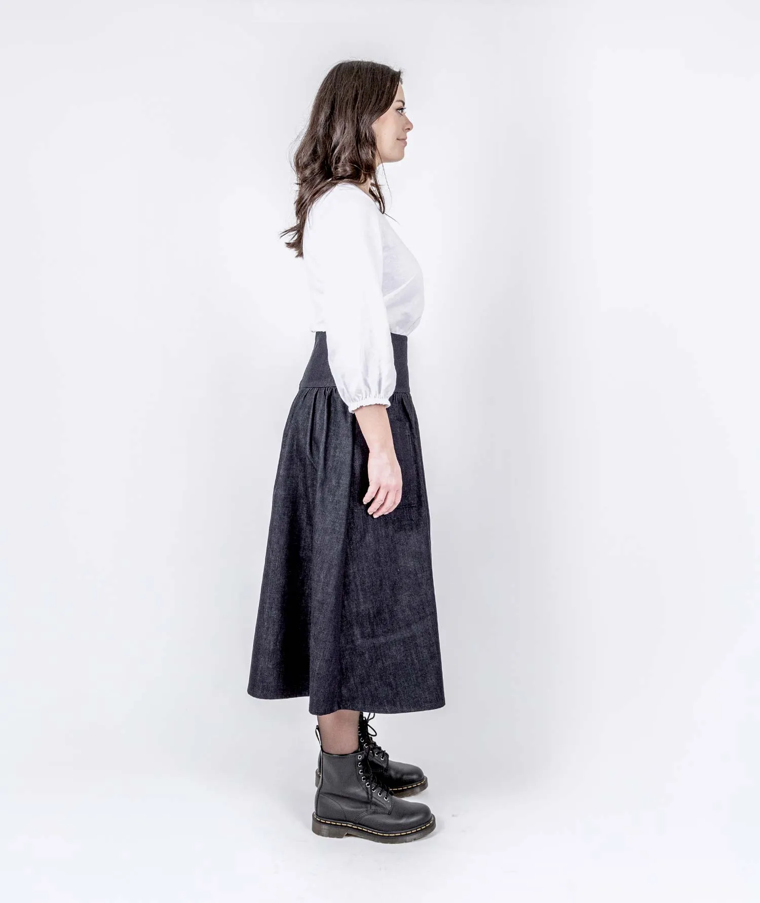 Abundance Denim Skirt - Blueblack Organic Denim