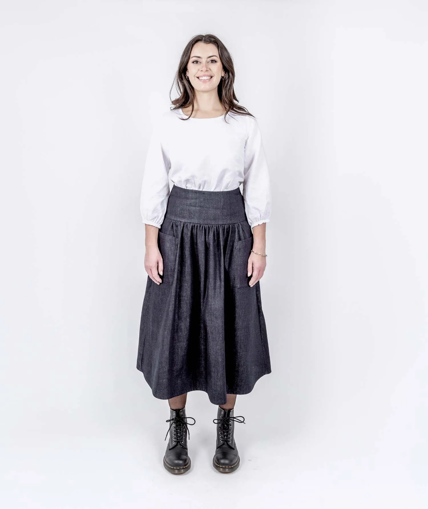 Abundance Denim Skirt - Blueblack Organic Denim