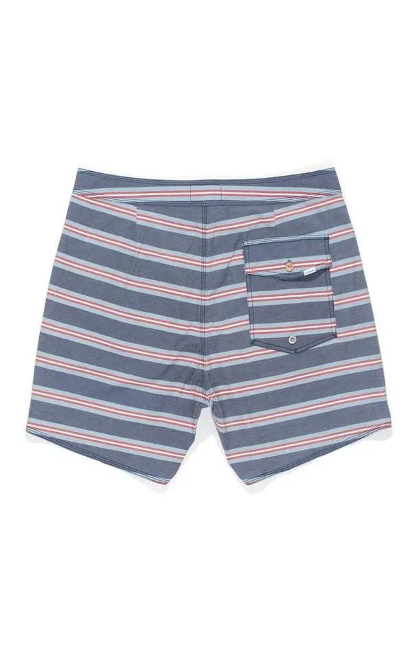 Afends Mens Navy Stripe - Pocket Board Short