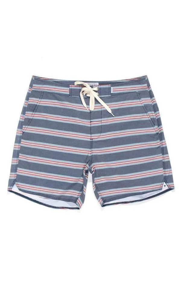 Afends Mens Navy Stripe - Pocket Board Short