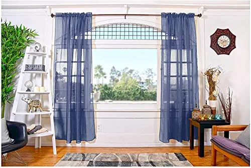 All American Collection New 2pc Doli Sheer Curtain