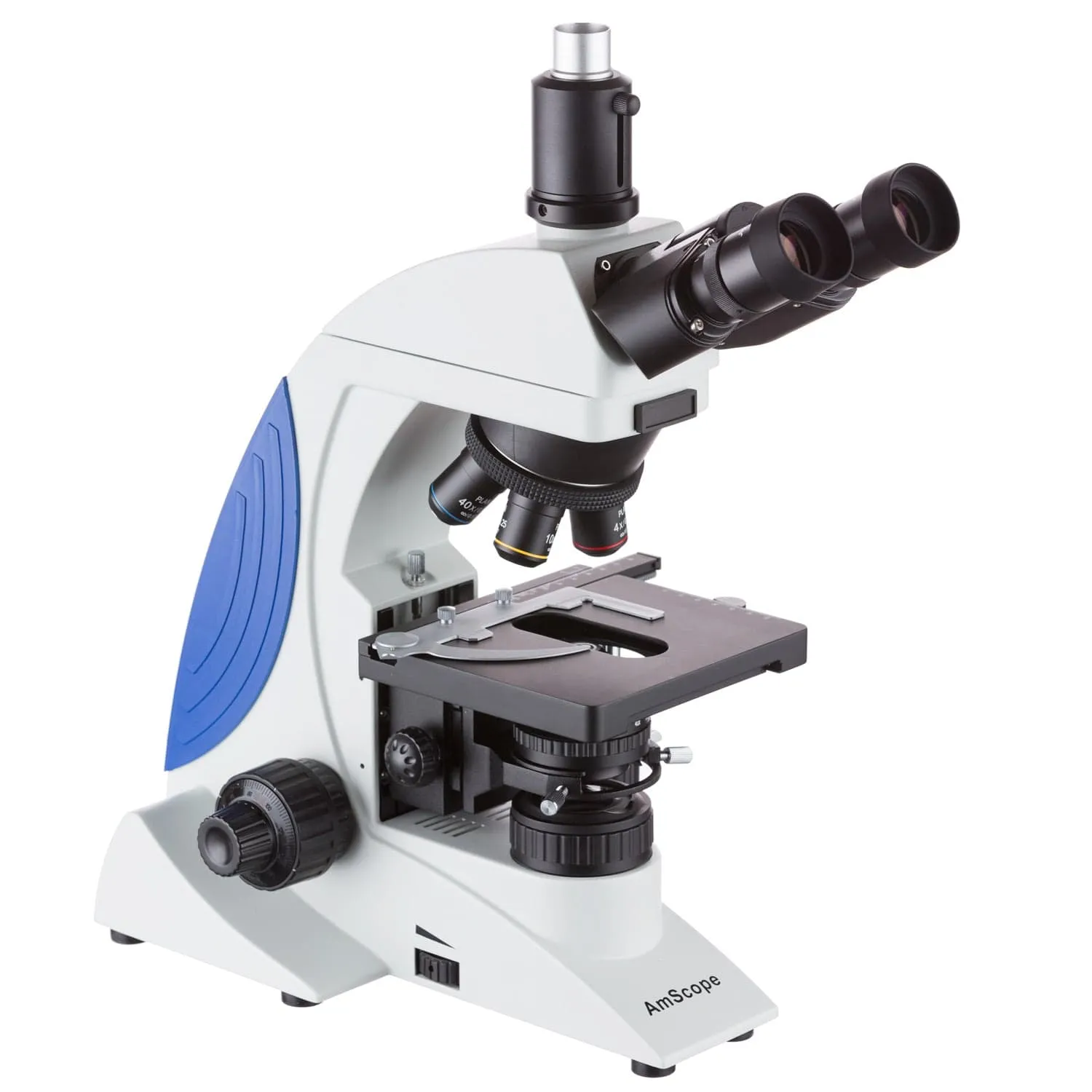 AmScope T610 Series Plan Infinity Kohler Laboratory Research Grade Trinocular Compound Microscope 40X-2500X Magnification With 18.0MP Camera