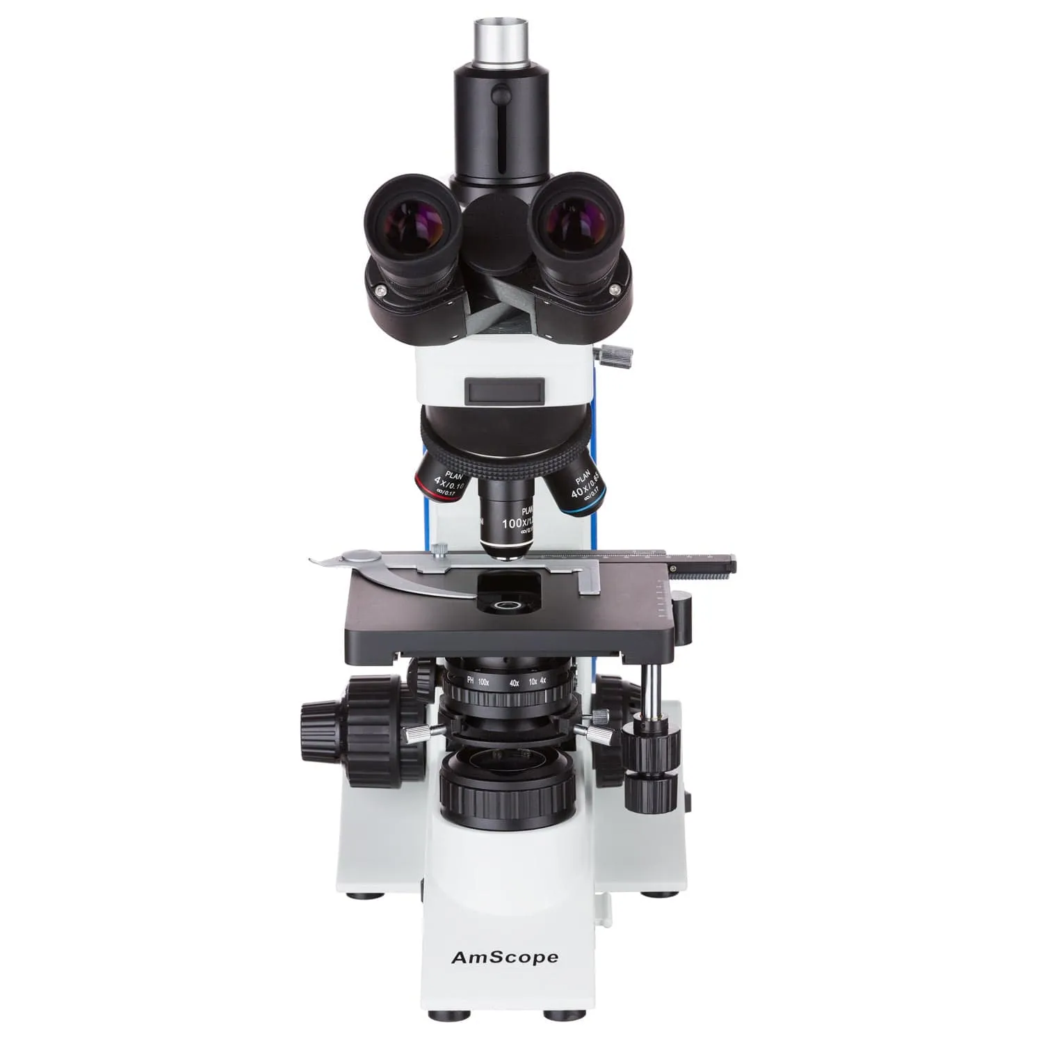 AmScope T610 Series Plan Infinity Kohler Laboratory Research Grade Trinocular Compound Microscope 40X-2500X Magnification With 18.0MP Camera