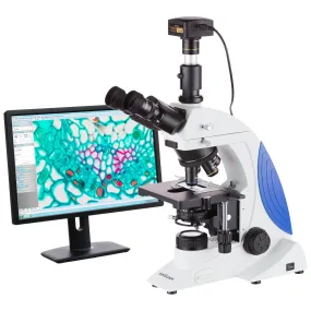 AmScope T610 Series Plan Infinity Kohler Laboratory Research Grade Trinocular Compound Microscope 40X-2500X Magnification With 18.0MP Camera