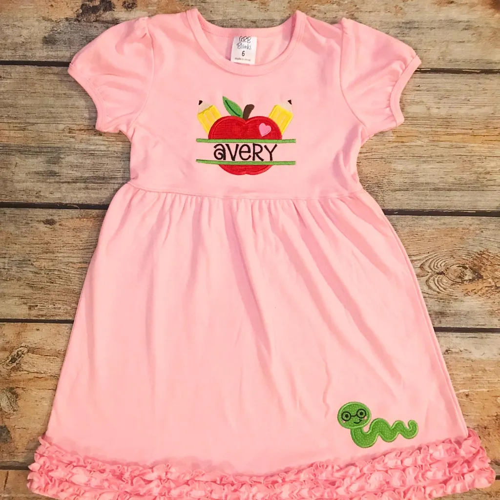 Applique Apple/School Design Dress