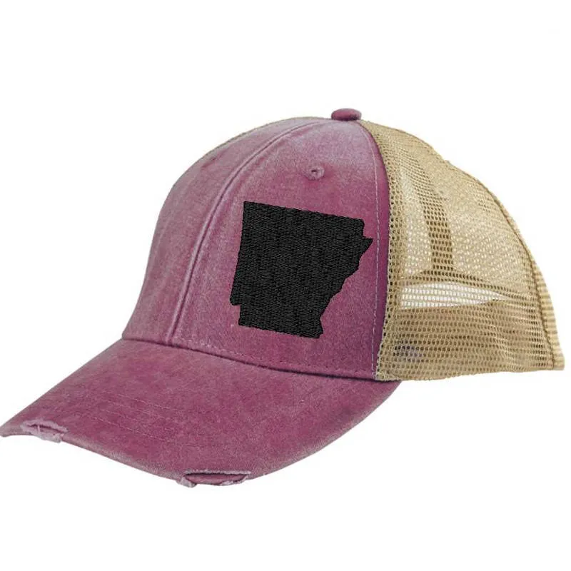 Arkansas Hat | Distressed Snapback Trucker | state cap | many color choices