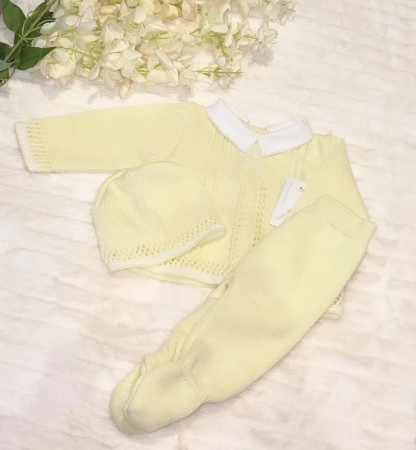 Baby boys fine knit lemon box set