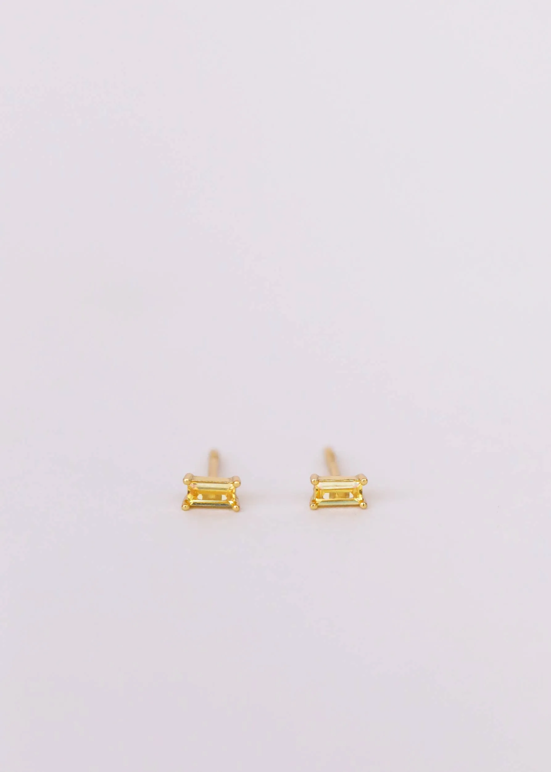 Baguette Earrings - Lemon