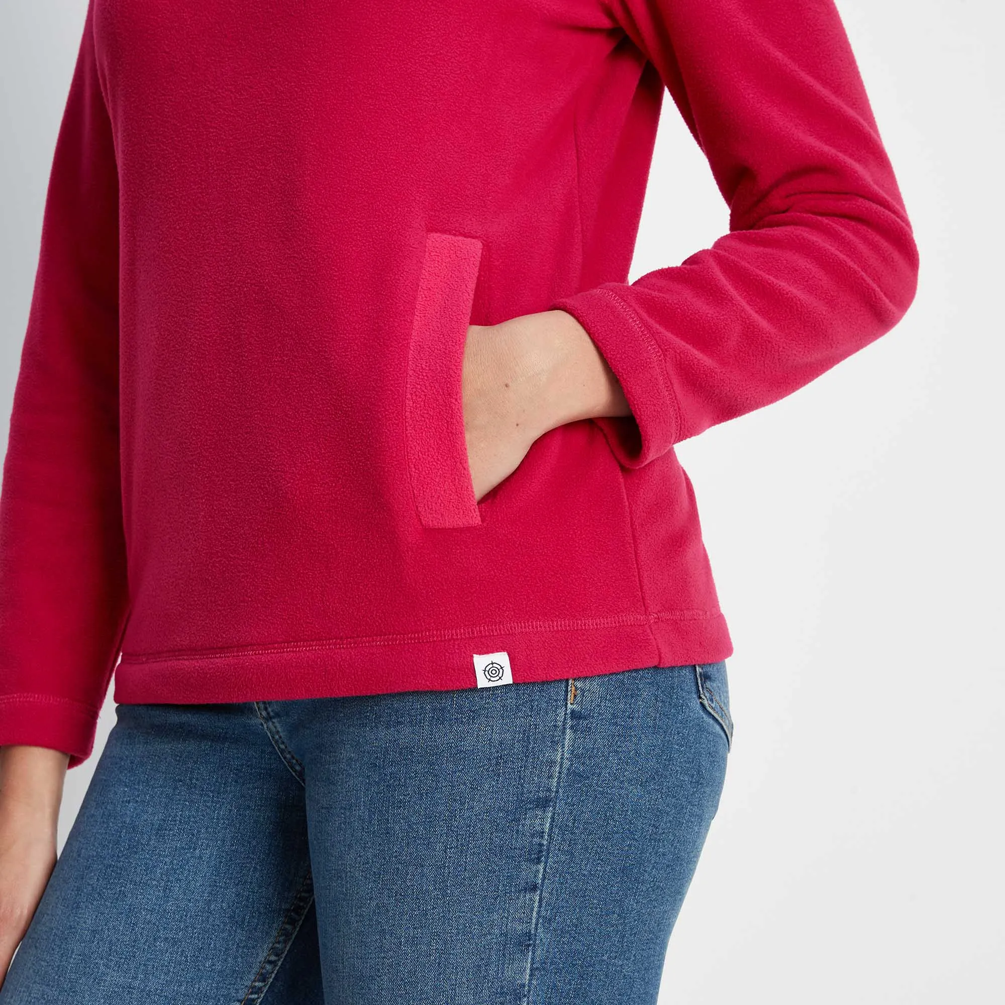 Barclay Womens Press Stud Neck Fleece - Cerise