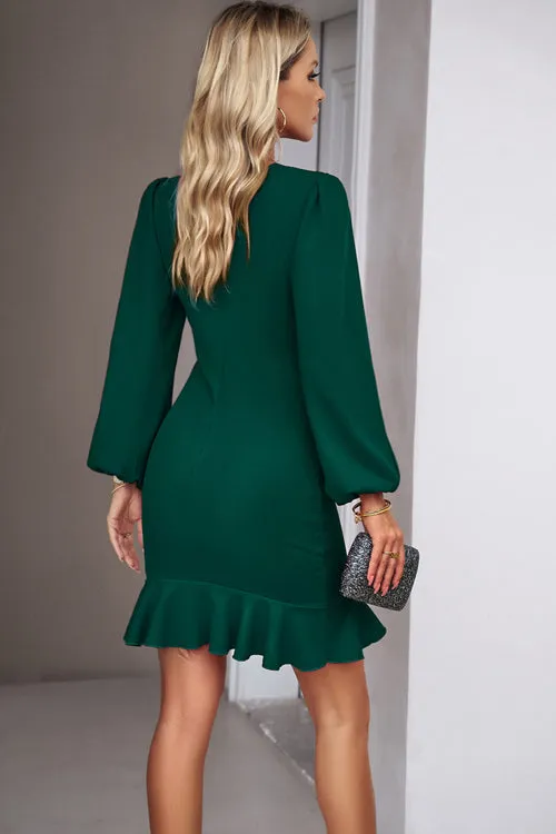 Believe In Love Ruffled Long Sleeve Mini Dress - 4 Colors