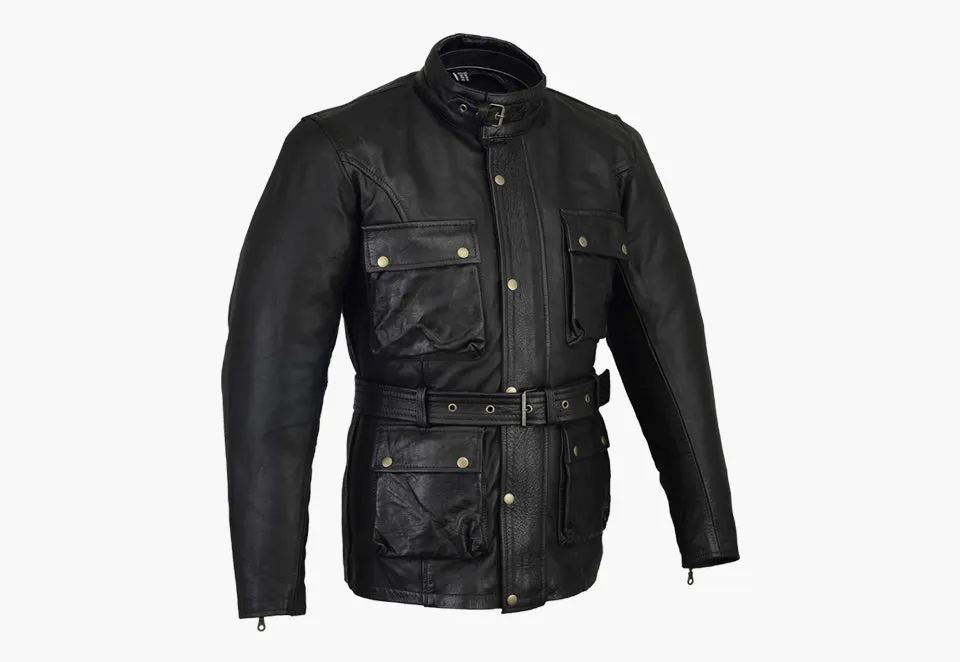 BGA Trail Master Waxed Leather Jackets Long Coat