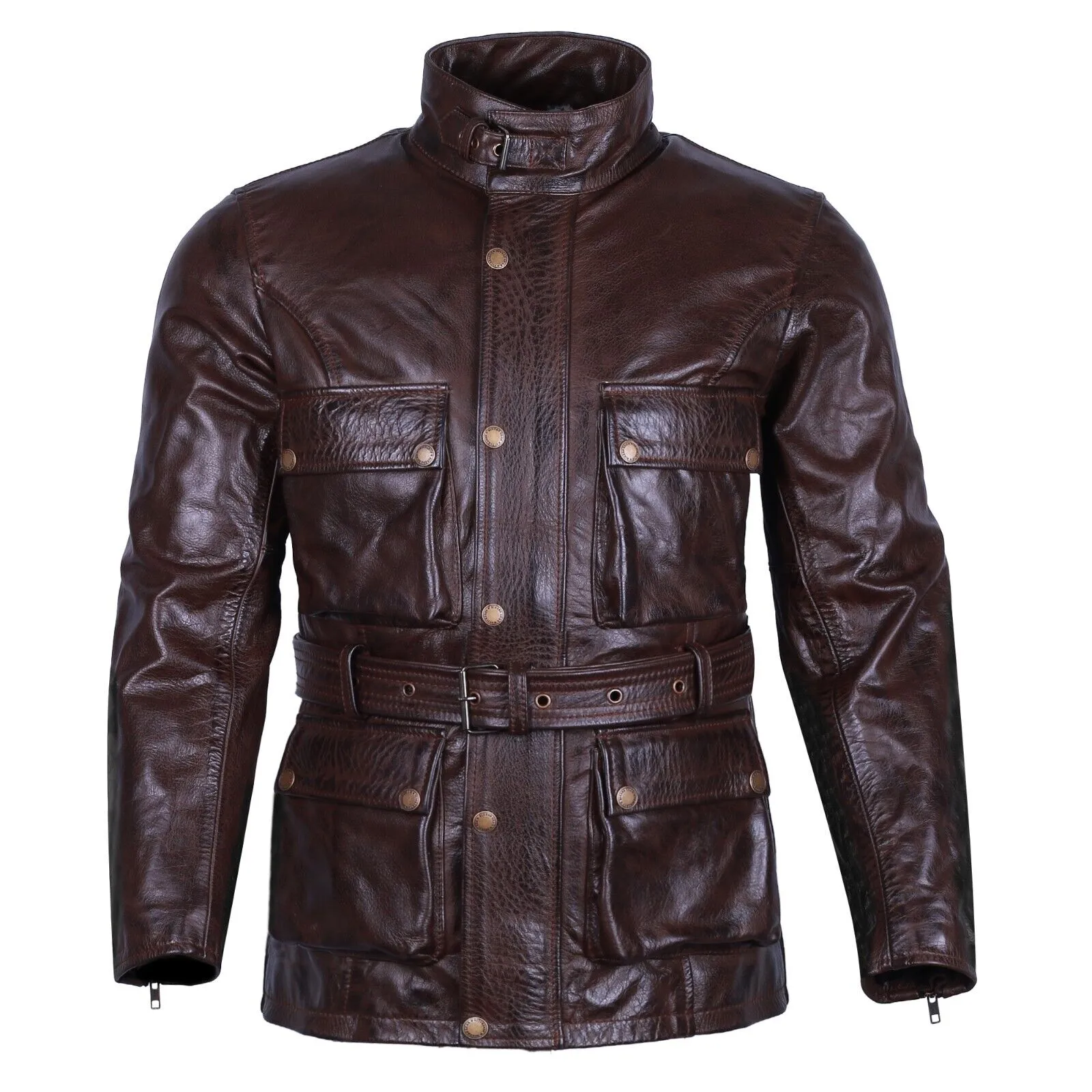 BGA Trail Master Waxed Leather Jackets Long Coat