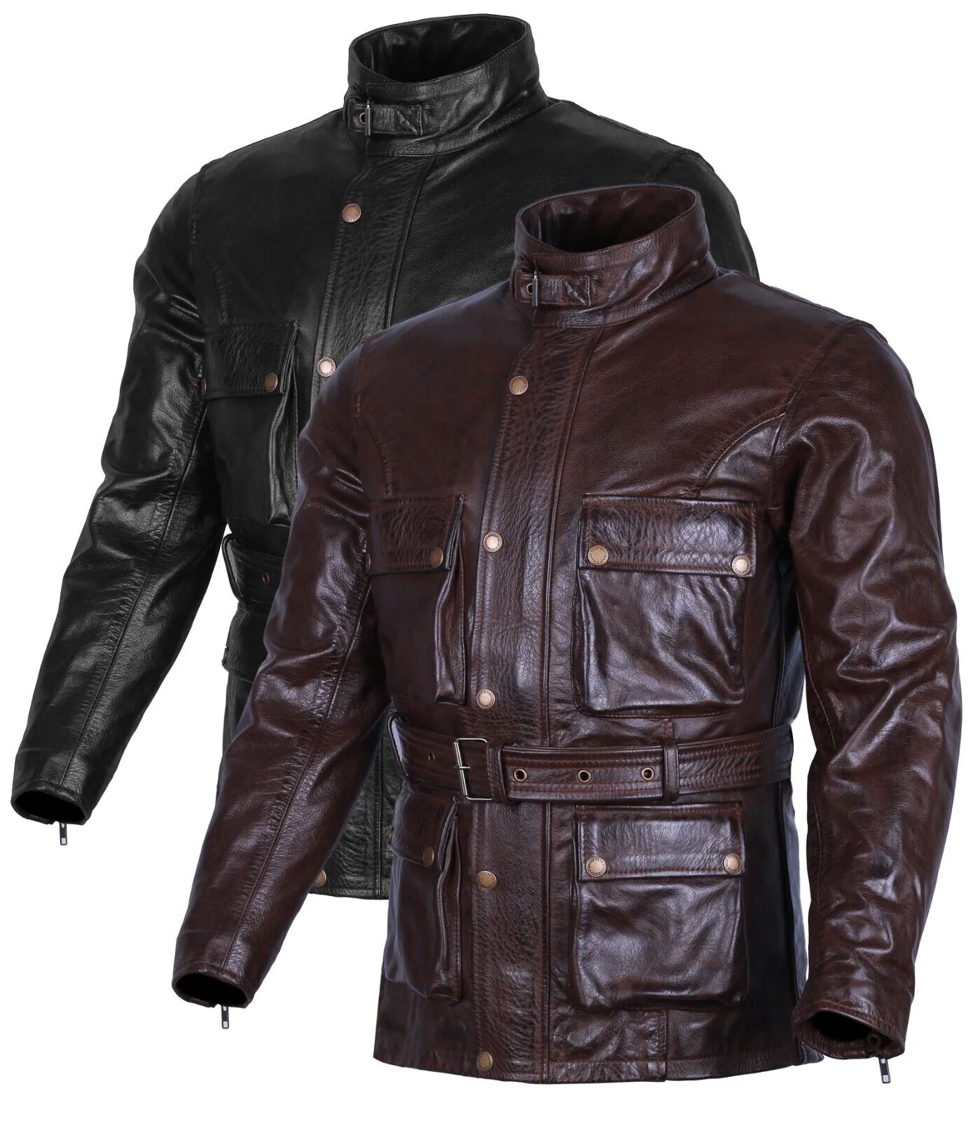 BGA Trail Master Waxed Leather Jackets Long Coat