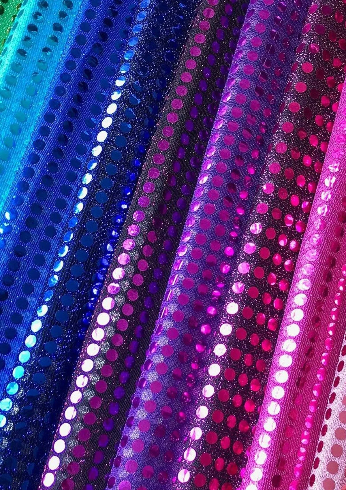 Black 6mm American Knit Nylon Blend Colour Sequins Fabric 45" Wide Dress Decor & Craft