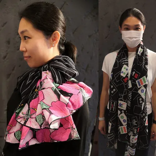 Black Mahjong Mix Scarf