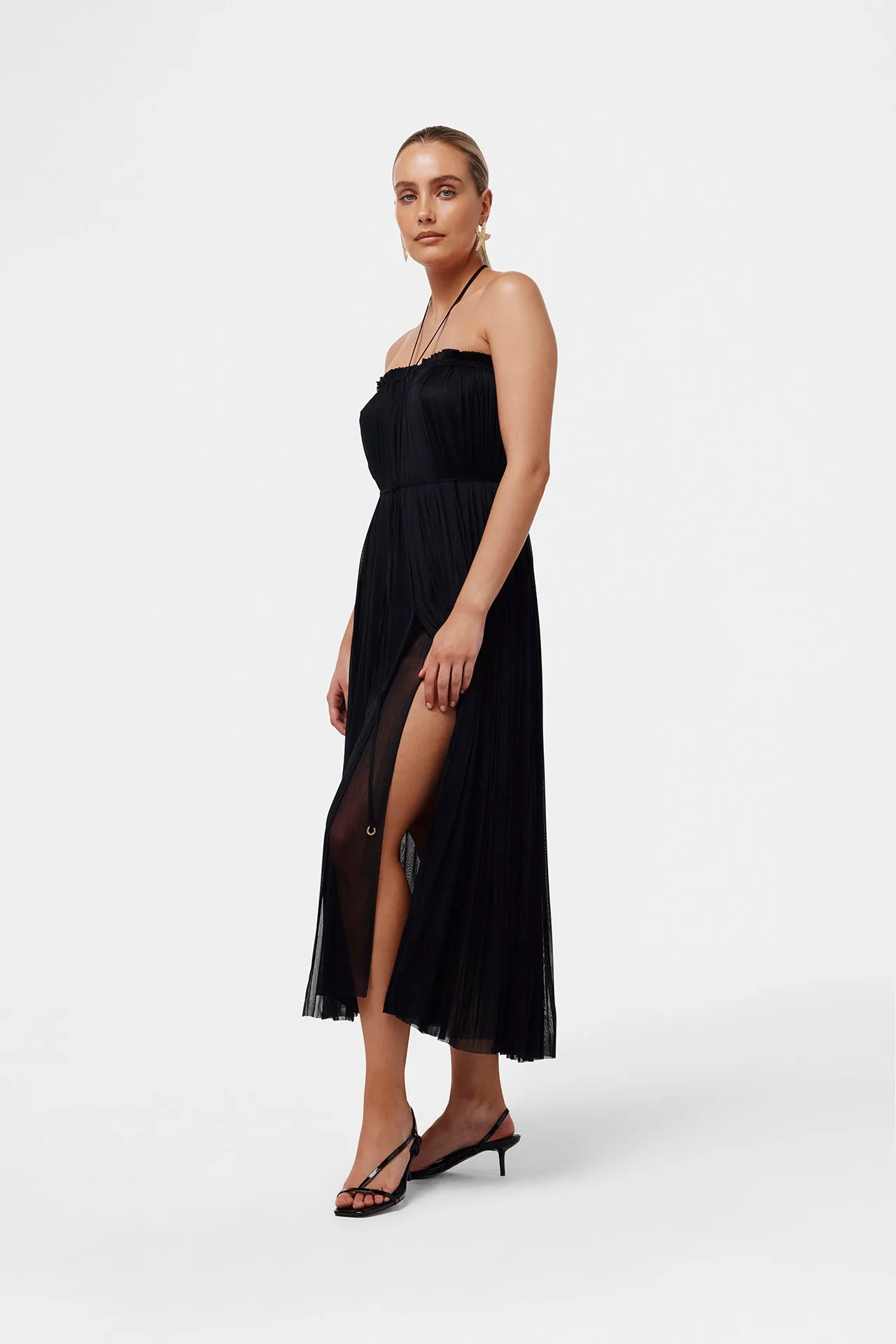 Black Silk Tulle Skirt