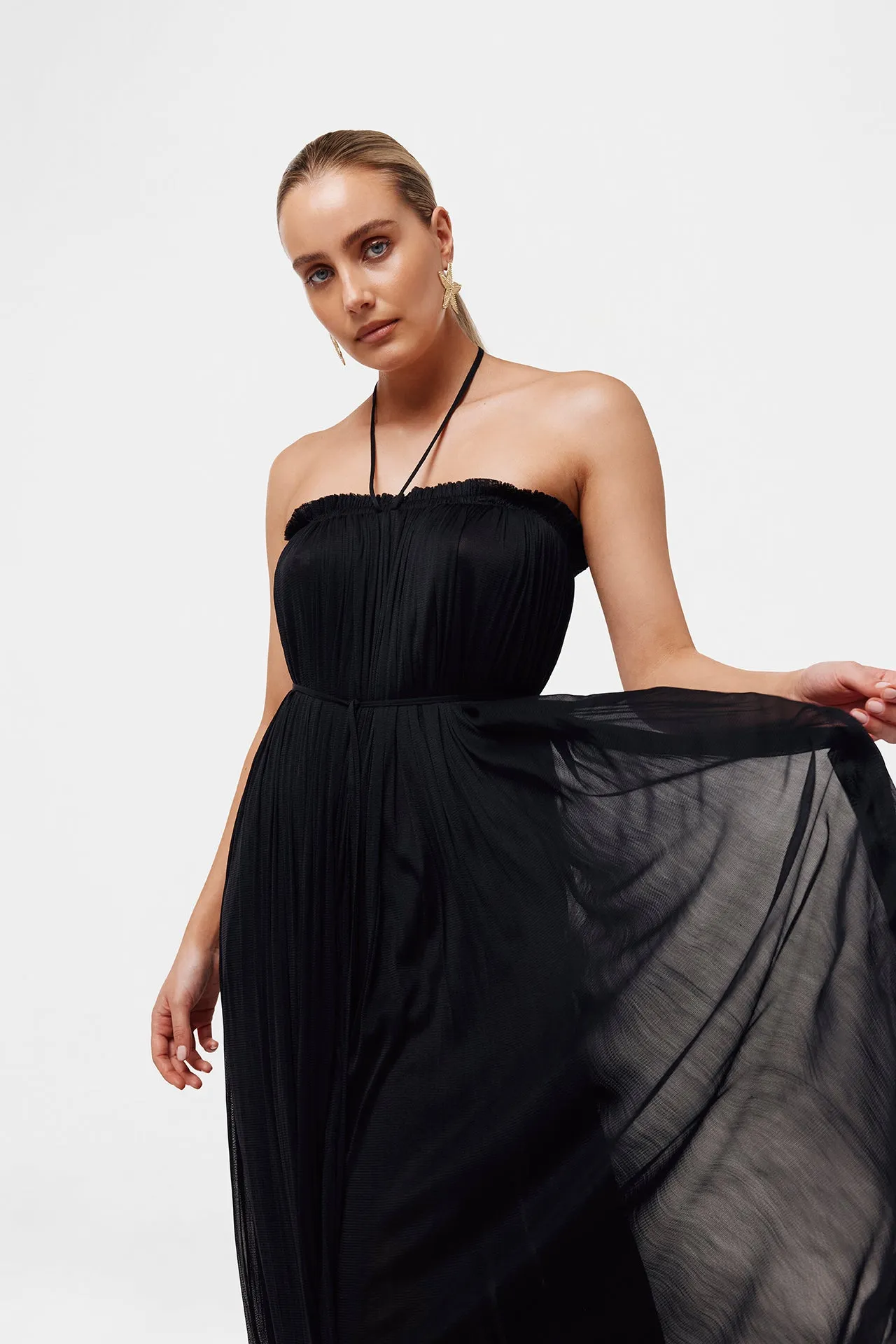 Black Silk Tulle Skirt