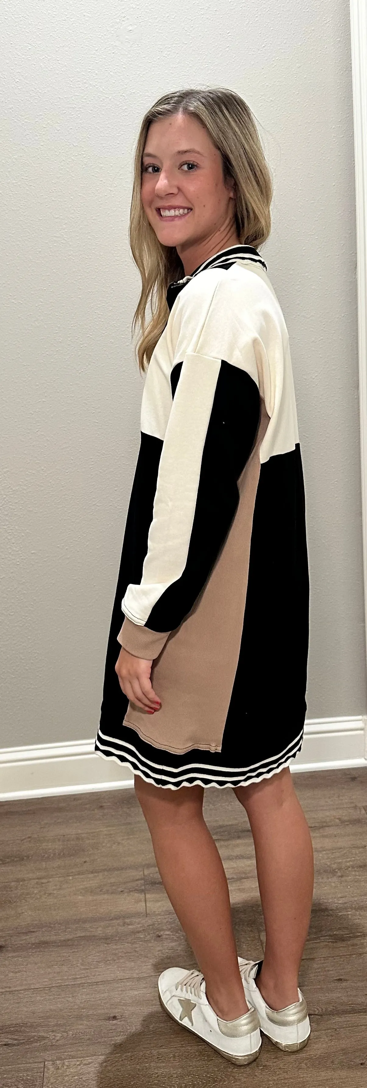 Black/Mocha Color Block Dress