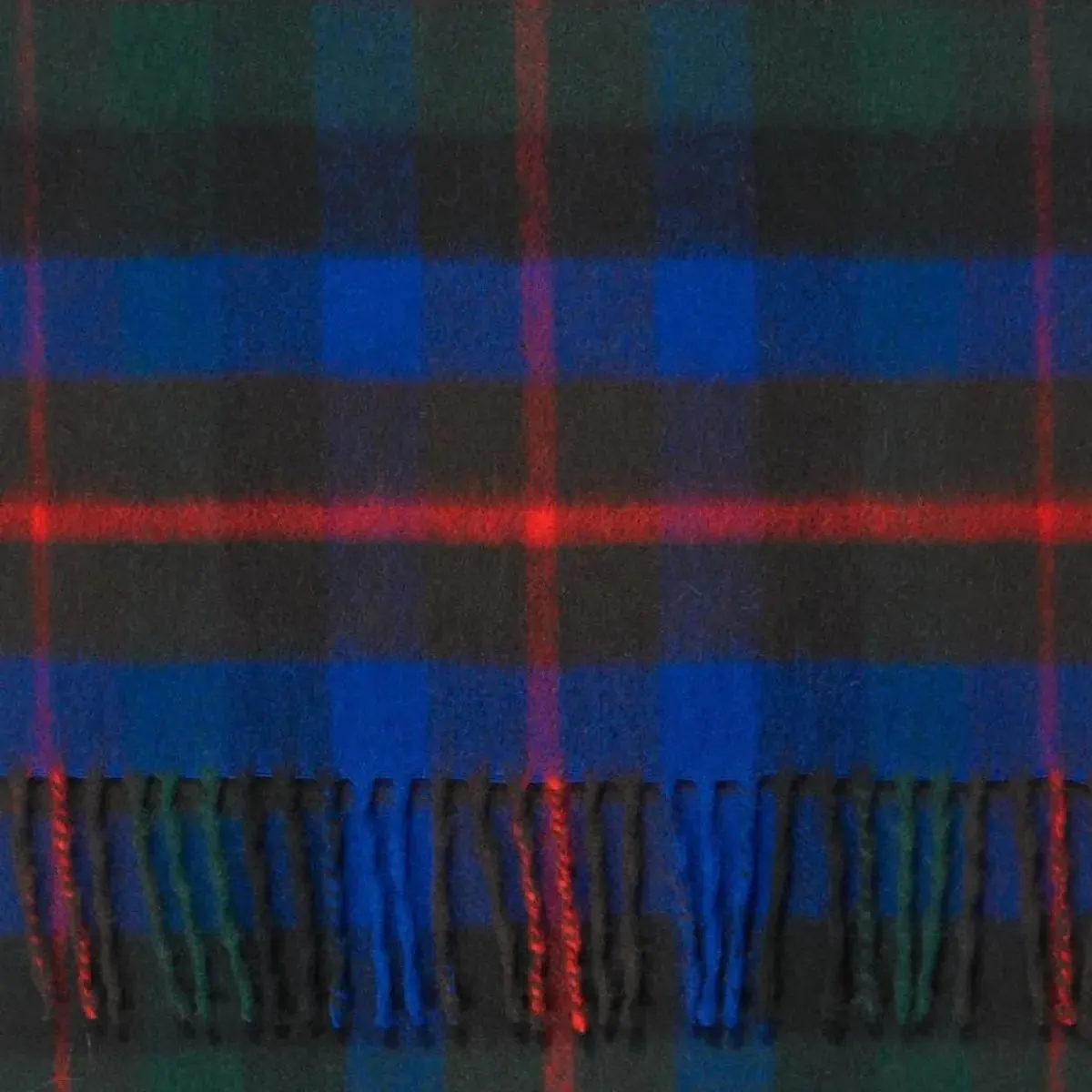 Blue, Green & Red Tartan Brushed Cashmere Scarf