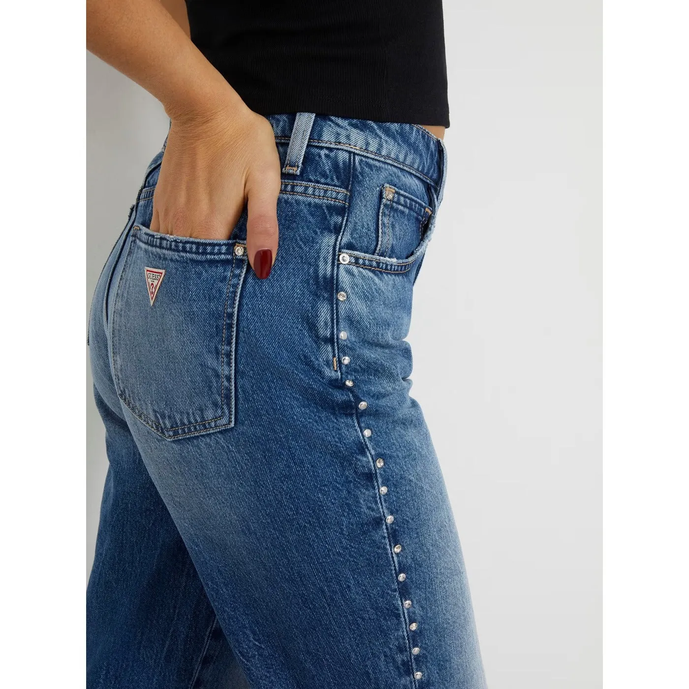 Blue High Rise Mom Jeans