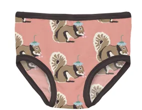 Blush Squirrel With Flower Hat Girls’ Underwear - Select Size