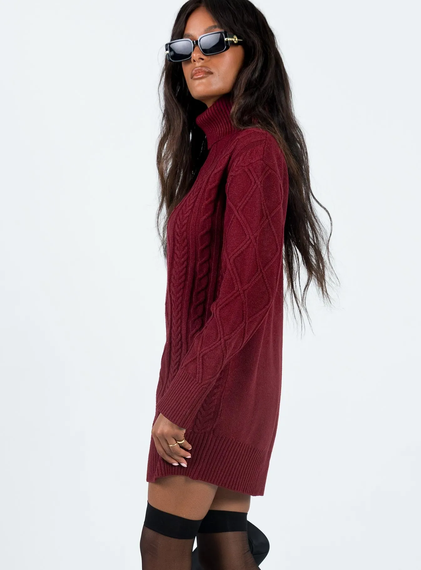 Bonington Sweater Dress Burgundy