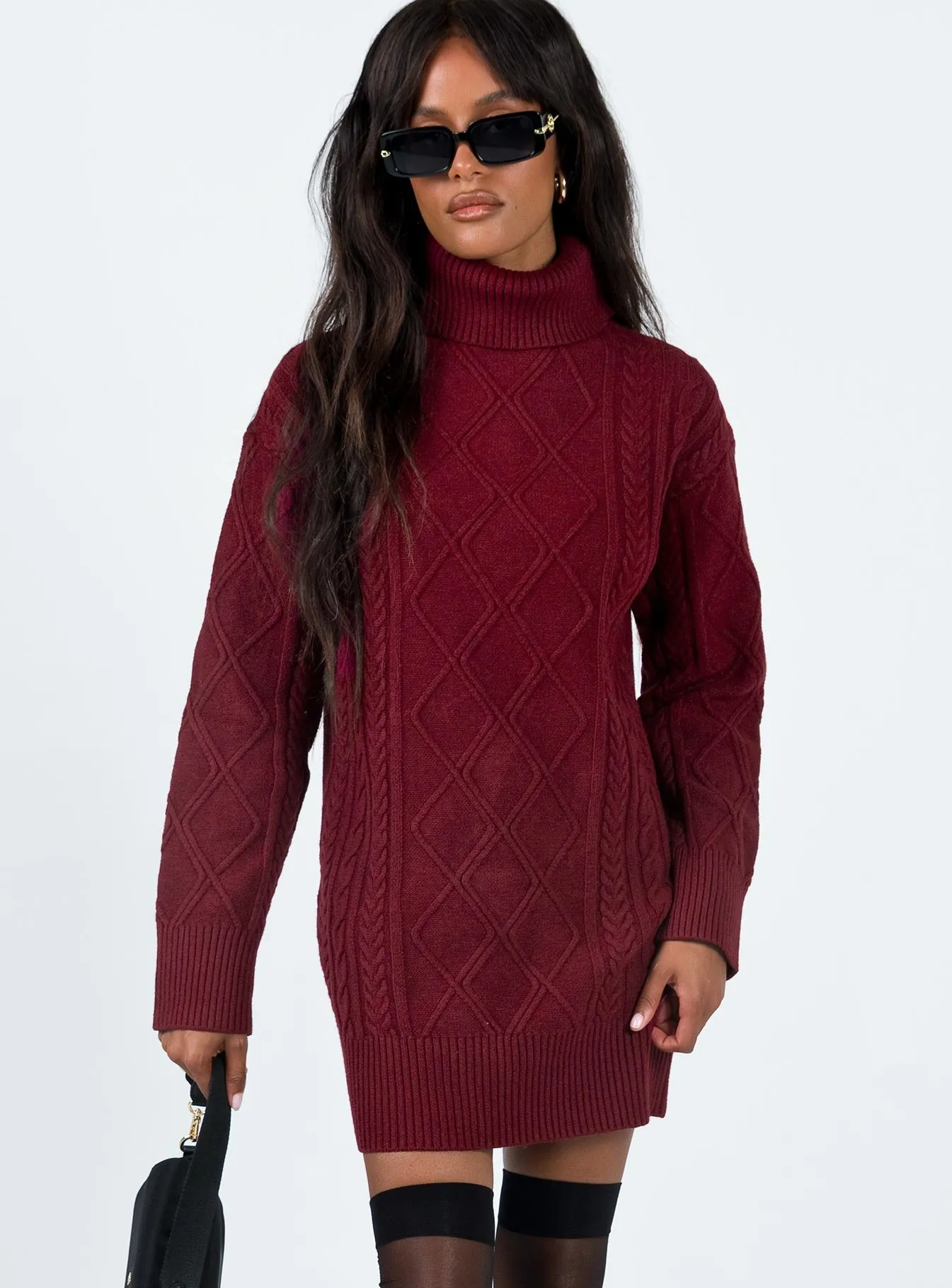 Bonington Sweater Dress Burgundy