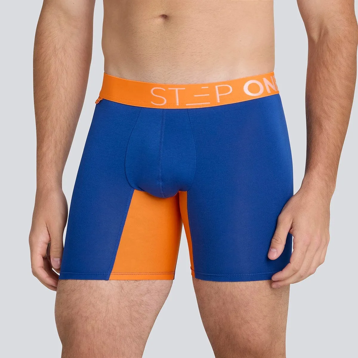 Boxer Brief - Navy & Orange