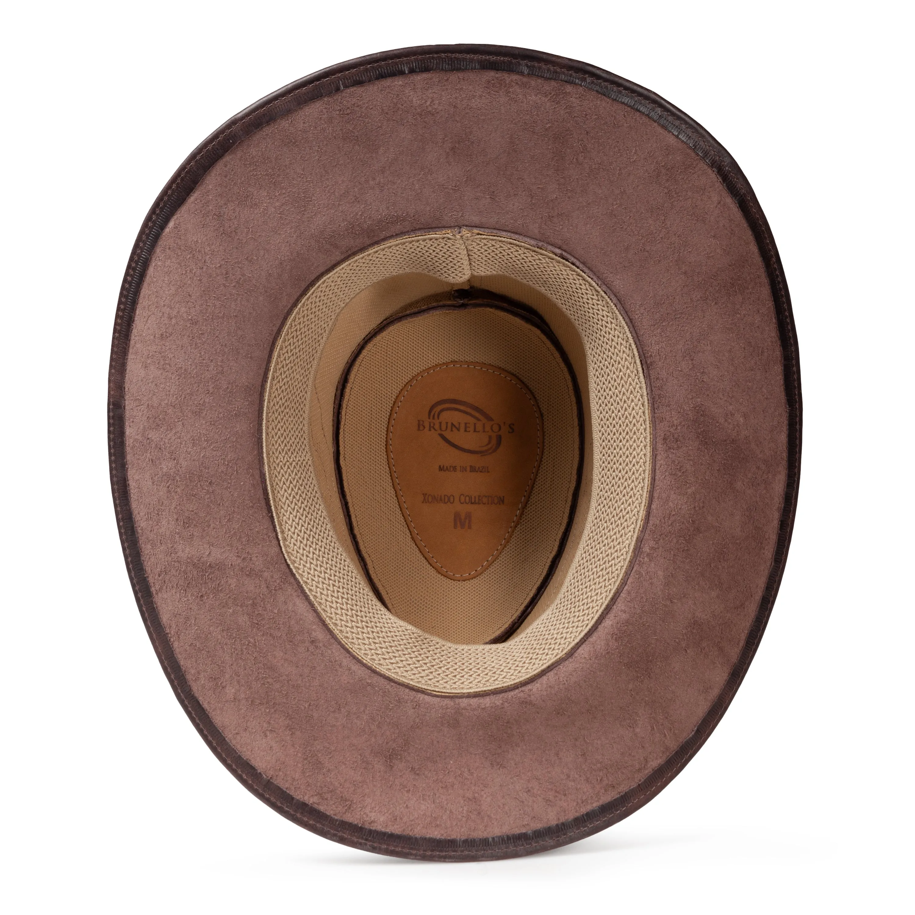 Brunello's Western Leather Hat in Tobacco Fossil