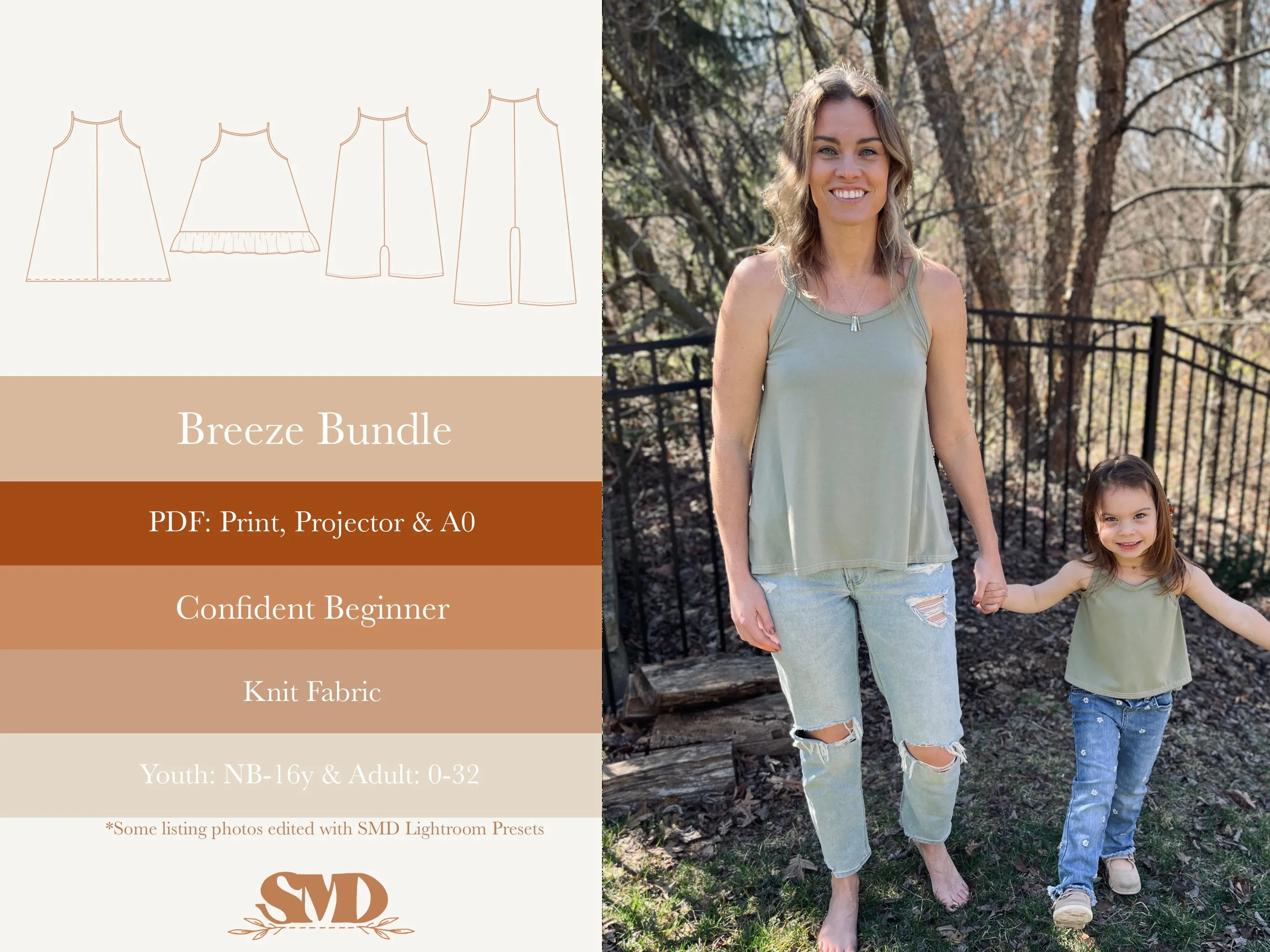 Bundle Breeze Jumpsuit, Top and Dress Digital Sewing Pattern