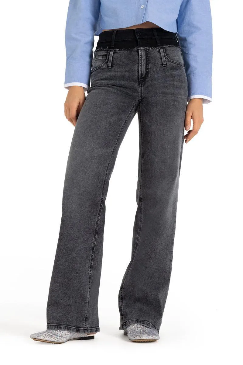 Cambio Shannen Two Tone Waist Jeans