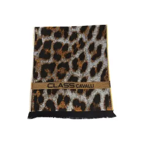 Cavalli Class Brown Wool Men Scarf