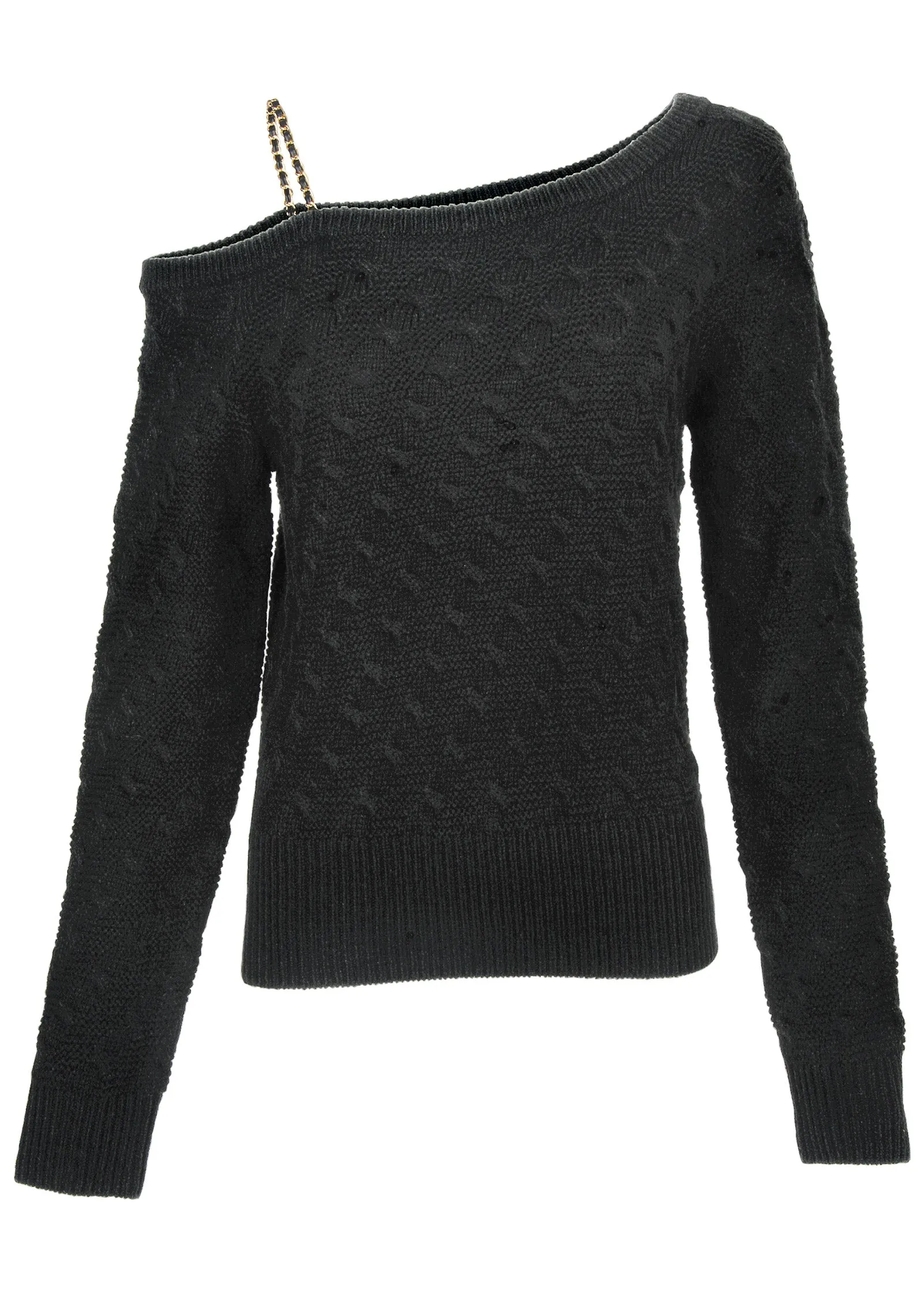 Chain Detail Sweater - Black