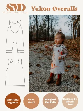 Child Yukon Overalls and Dress  Digital Sewing Pattern Sizes NB-5T