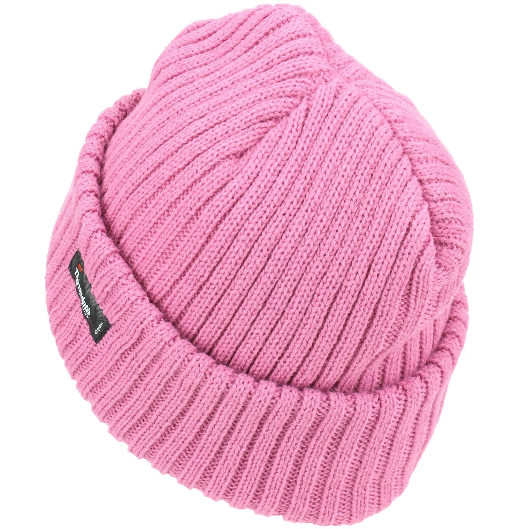 Chunky Knit Beanie Hat - Light Pink