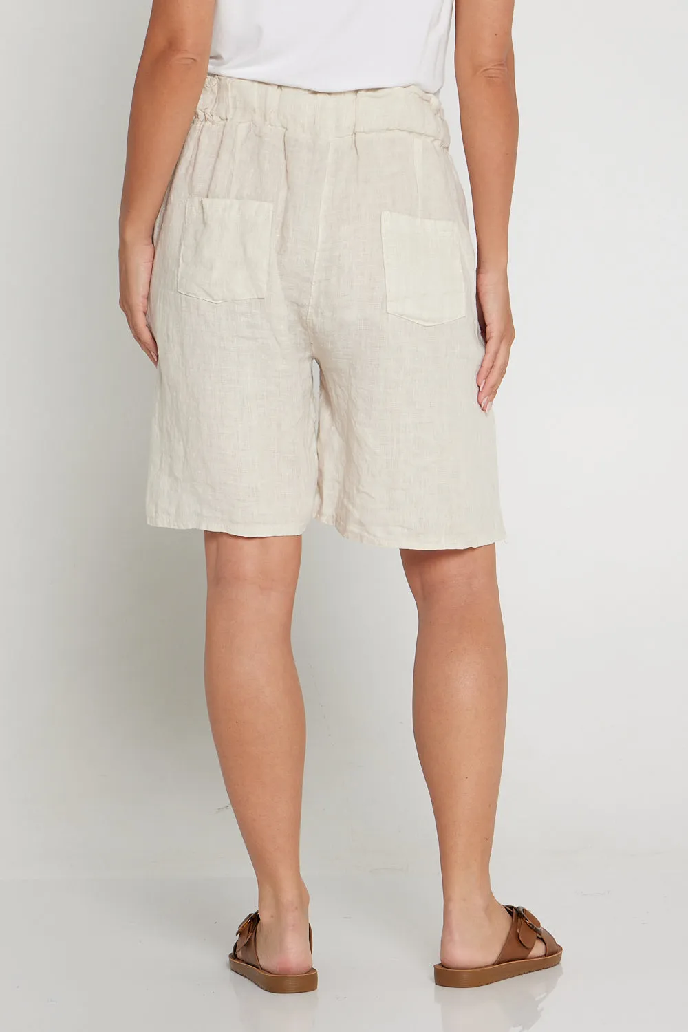 Cielo Linen Shorts - Beige