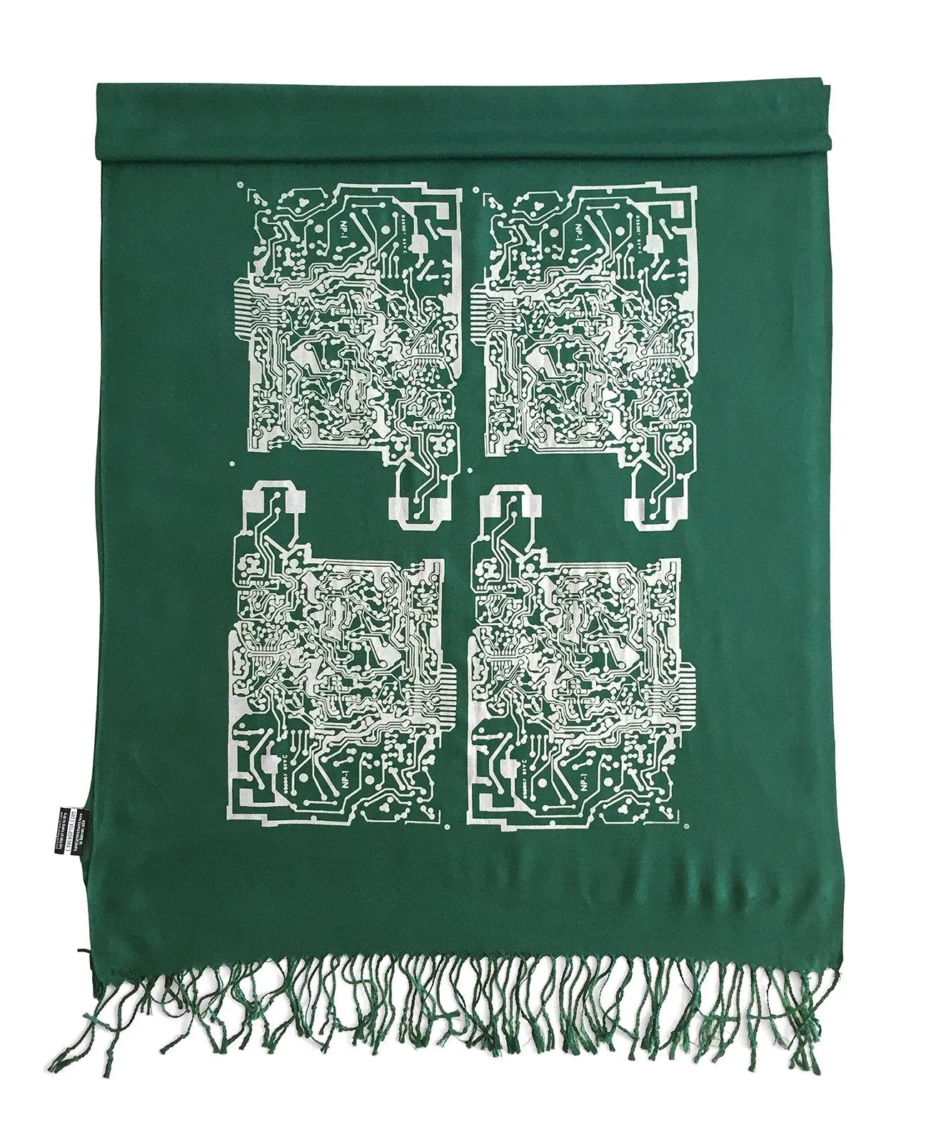 Circuit Board Scarf. Short Circuit linen-weave pashmina