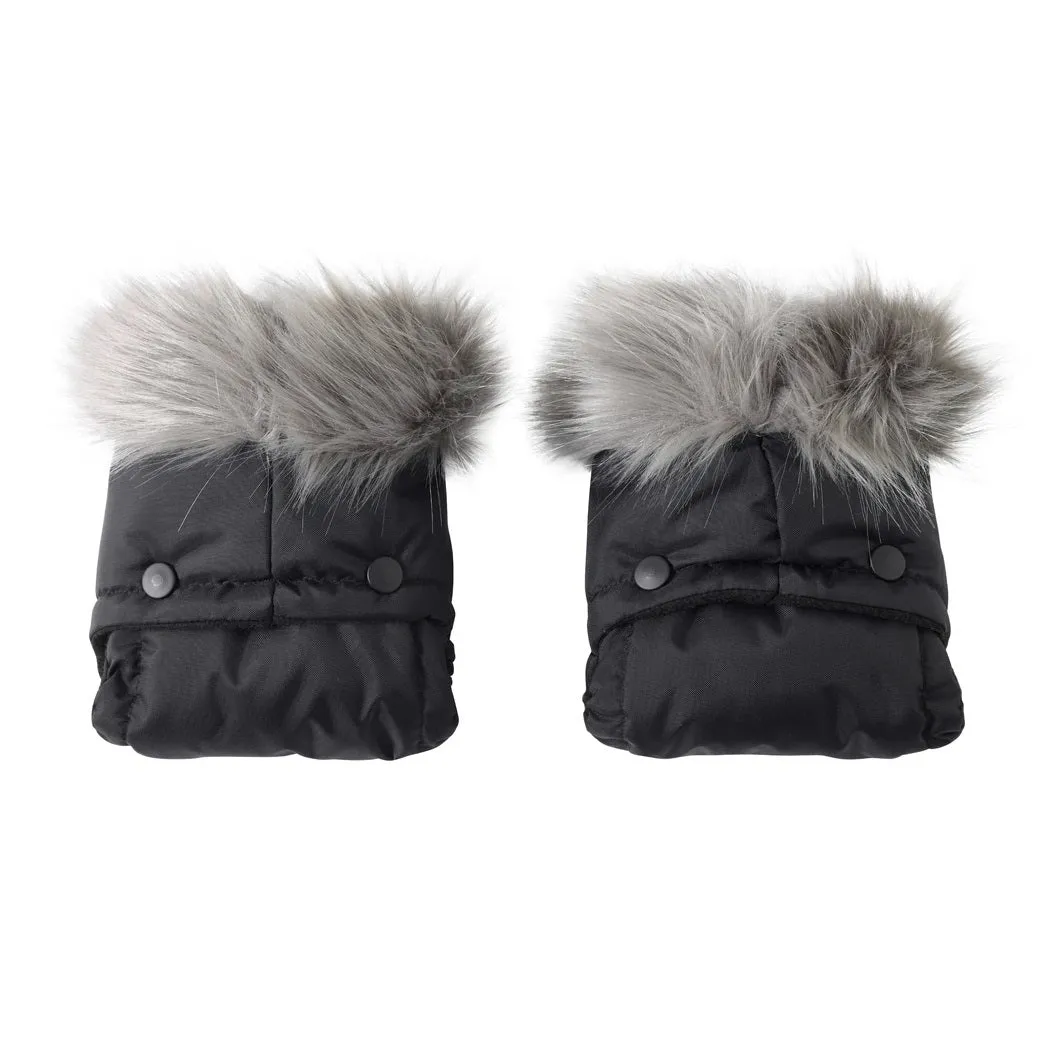 Clair De Lune Universal Pushchair/Pram Faux Fur Mittens (Grey)