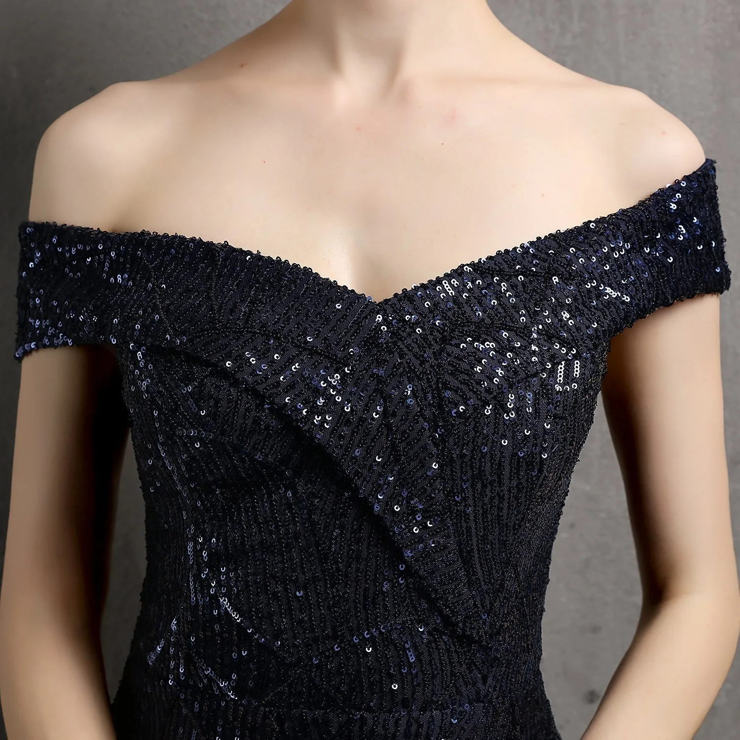 Clara Glitter Off the Shoulder Split Dress For Prom